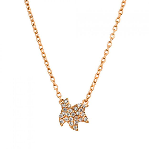 Picture of ROSE GOLD PLATED VOGUE NECKLACE 925 SILVER ΜΙΝΙ STARFISH WITH STONES