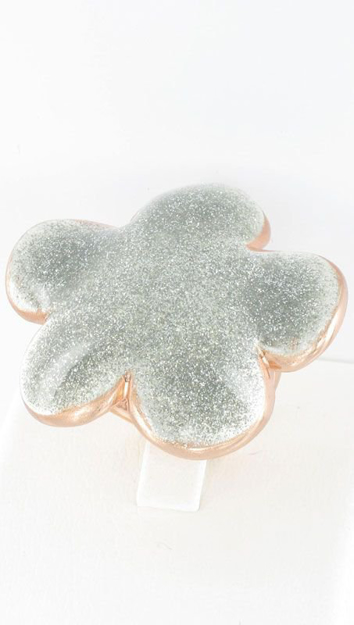 Picture of ROSE GOLD PLATED SILVER RING VOGUE 925 BIG FLOWER  MATTE SILVER