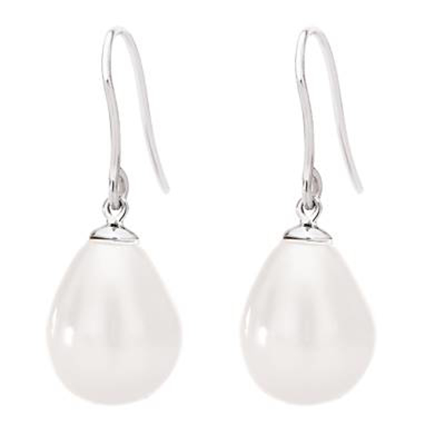 Picture of EARRING MISAKI WHI BABY 925 SILVER CREAM PEAR PEARL 6 mm