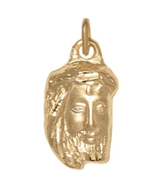 Picture of PENDANT 14K GOLD EMBOSSED HEAD OF JESUS CHRIST VERY SMALL SIZE