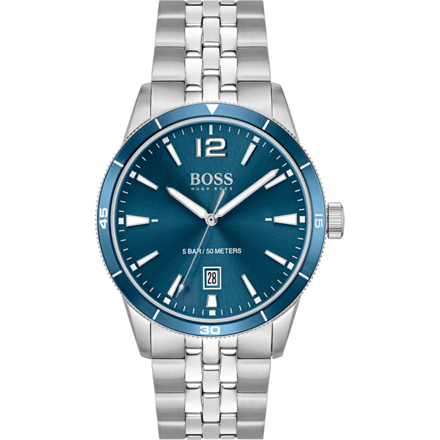 Picture of BOSS ΜΕΝ΄S WATCH WITH BLUE DIAL AND DATE BRACELET