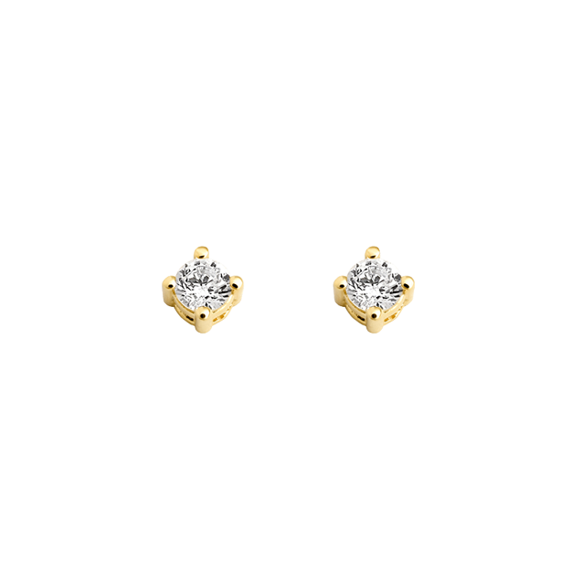 Picture of K9 YELLOW GOLD SOLITAIRE EARRINGS